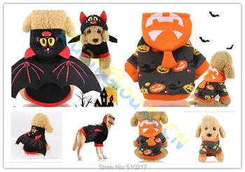 

Halloween Bat pumpkin Warm Dog Cat Sweater Clothing Winter Pet Puppy Clothes Costume Small Dogs Cat Chihuahua Outfit hoodie Coat