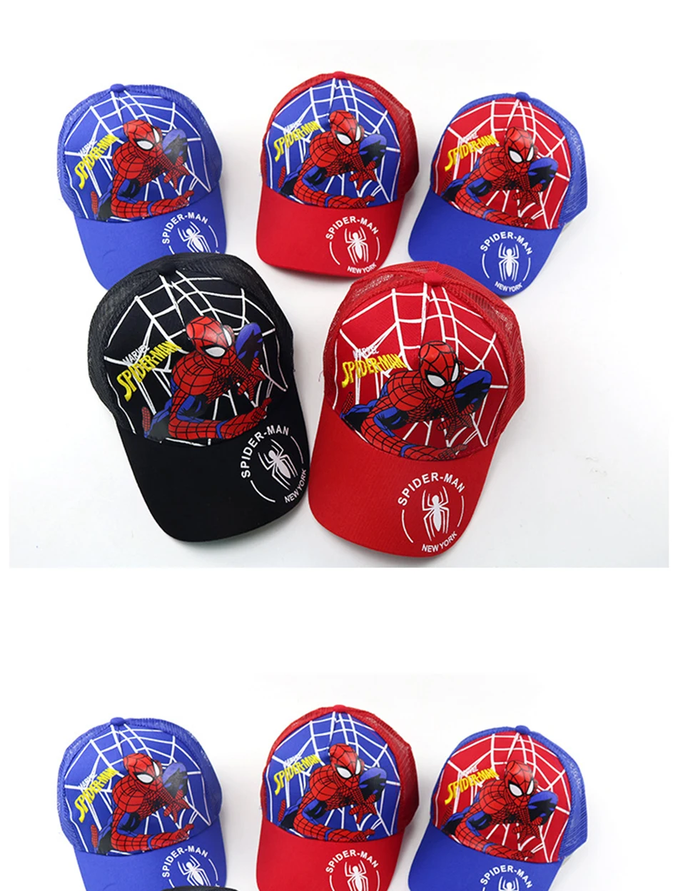 designer baby accessories Disney Anime Cute Spiderman Kids Hats For Boys Girls Summer Autumn Baby Baseball Cap Children's Hip Hop Sun Hat Child Visor Caps Baby Accessories best of sale