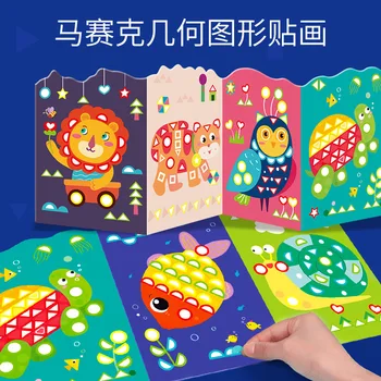 

Rong Angel Children Mosaic DIY Stickers Educational Geometry Stickers Creative Kindergarten Handmade Material