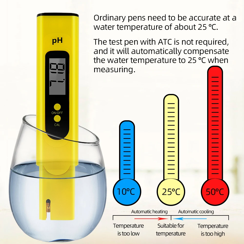 Цифровой рН-метр ЖК-дисплей рН-тест er качество воды монитор тест-ручка автоматическая калибровка Карманный тест-еры для лаборатории бассейна