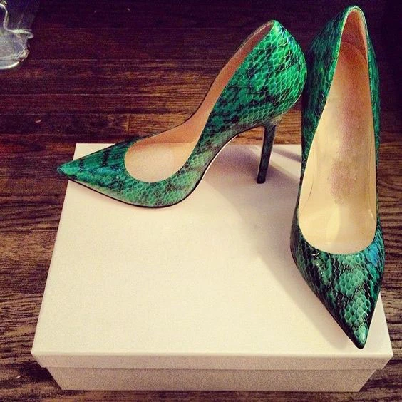 Chloé Green snakeskin effect strappy heels - size EU 36 Leather ref.985984  - Joli Closet