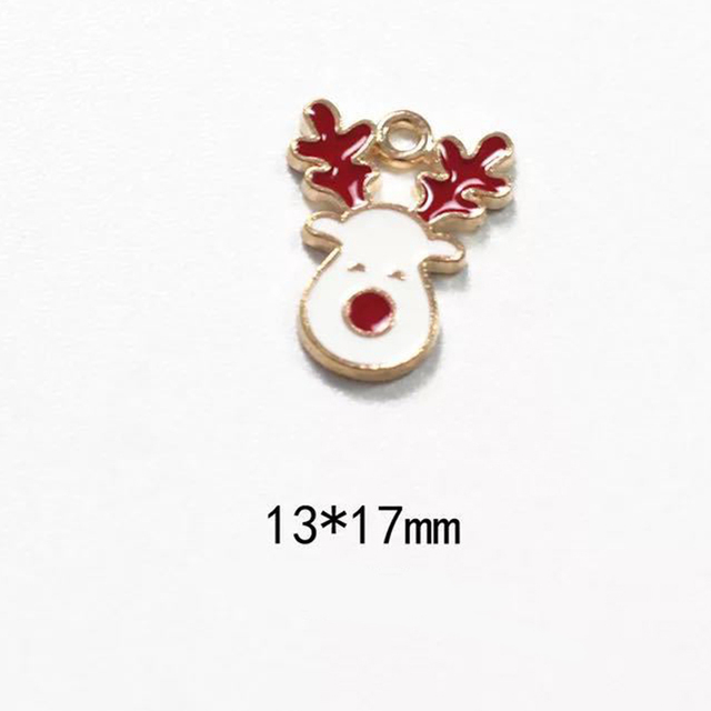 Christmas Mini Dripping Oil Enamel Charms Pendant for Jewelry Making Bracelets Earrings Pendant DIY Accessories