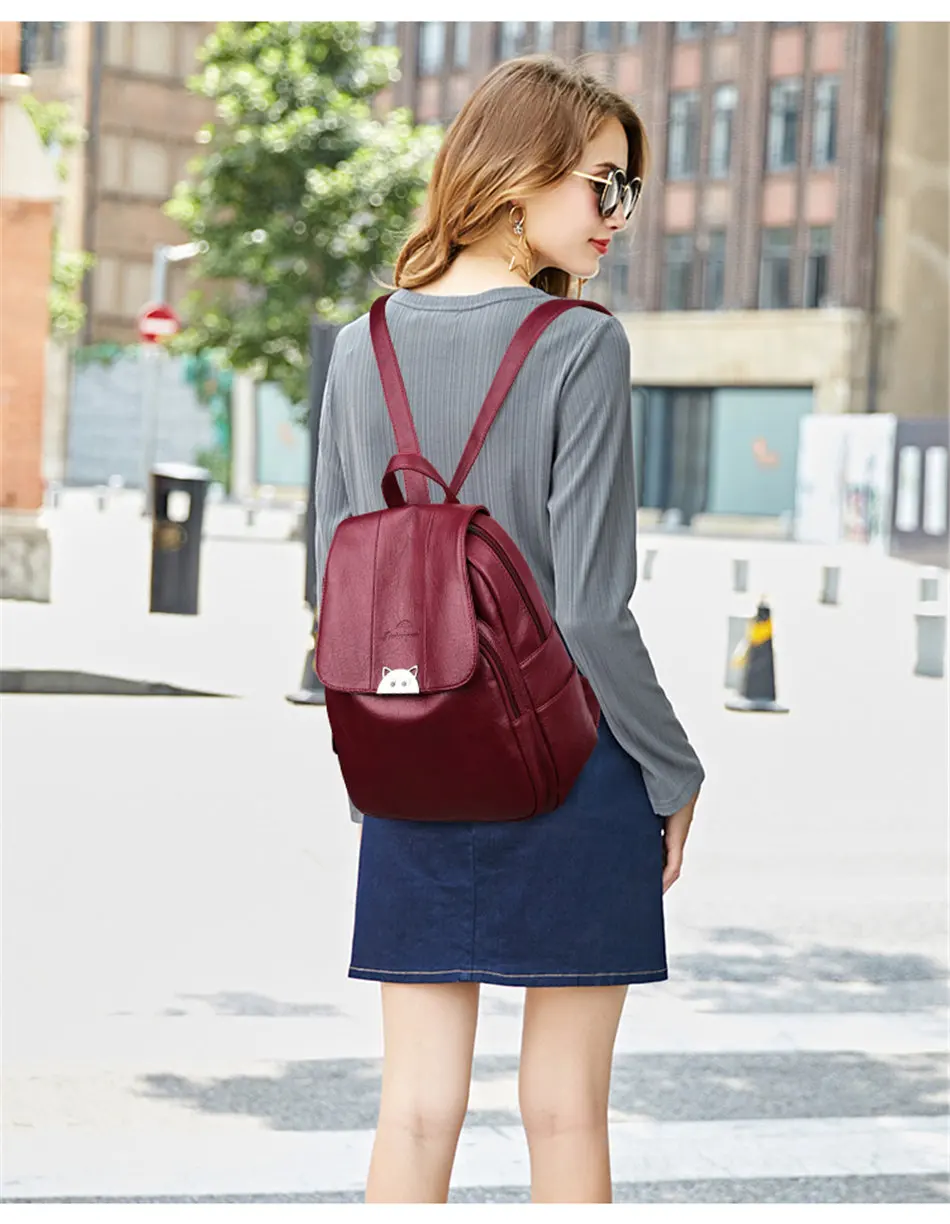 Boutique ladies travel backpack Multifunctional leather backpack Sac a Dos Student bag Women's Mochilas feminina shoulder bag