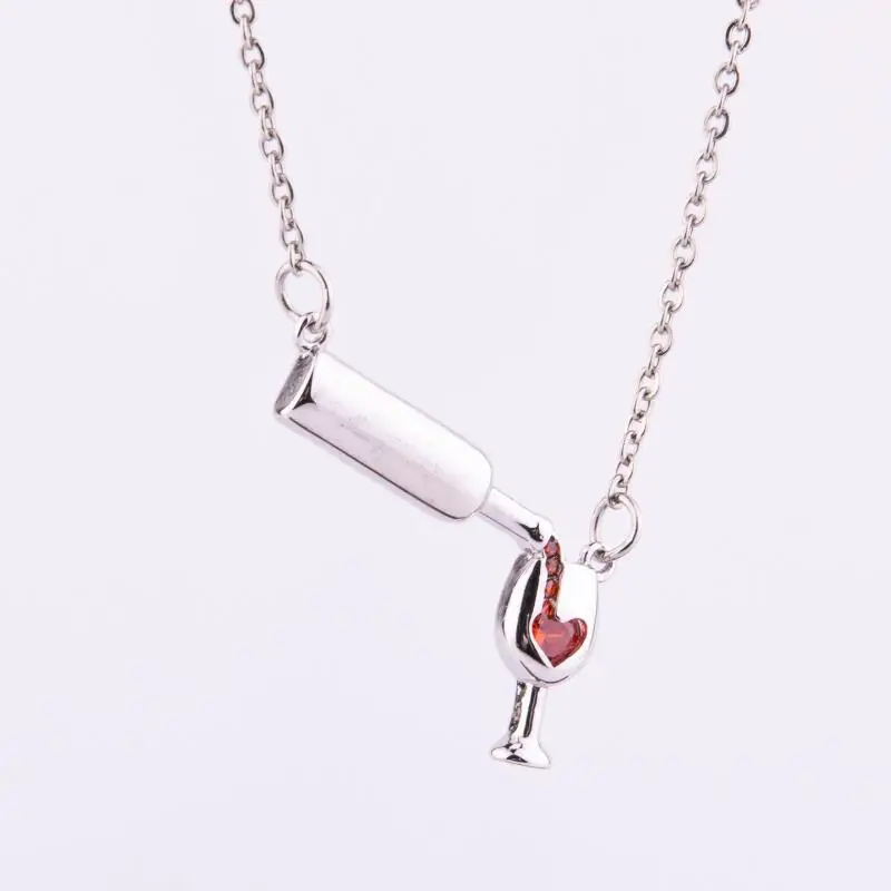 Новое простое ожерелье с подвеской в виде винного стекла, женские ожерелья Колье с пивной бутылкой, воротник Bijoux ras du collicollier femme для женщин