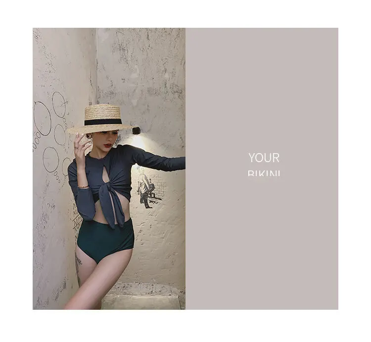 Комплект одежды для серфинга купальный костюм танкини женский купальник Saida De Praia пляжная тренировочная футболка сексуальная ретро с длинным рукавом для серфинга