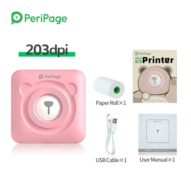 New Label Printer PeriPage Thermal Printer Mini Portable Printer Label Maker Home Use Office Fast Printing Printer Gift for Kids canon pocket printer Printers