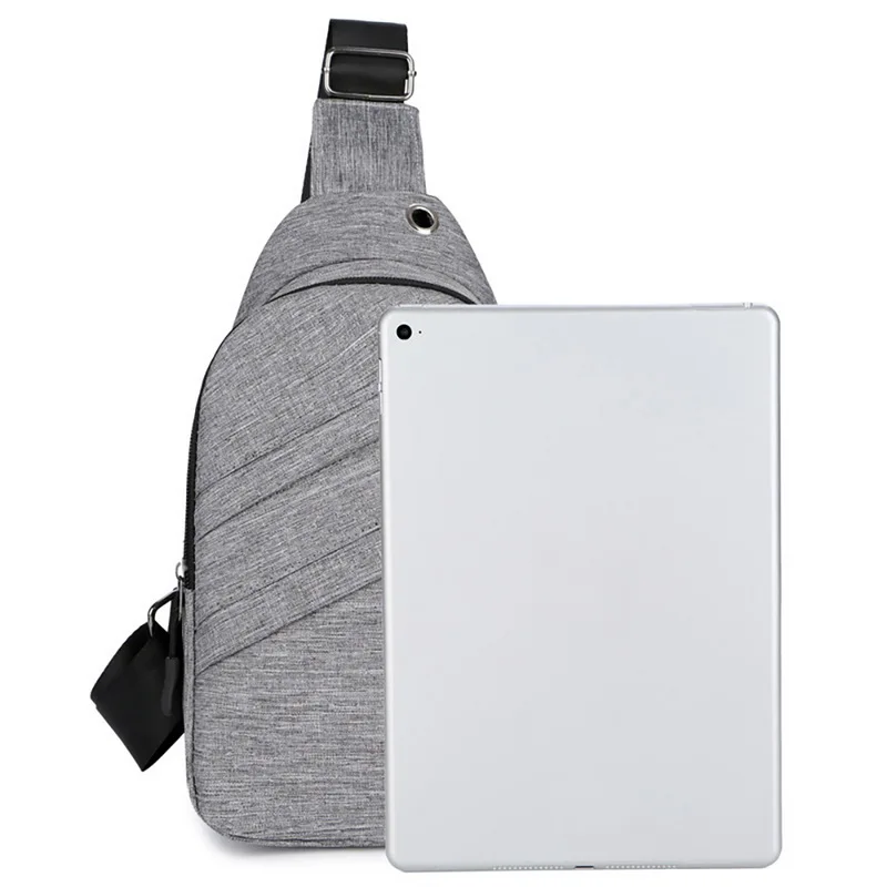 Litthing Men Waterproof Bags Fashion Outdoor Male Crossbody Bag With Interface Fashion Sports Packs Anti-theft Men Chest Bags