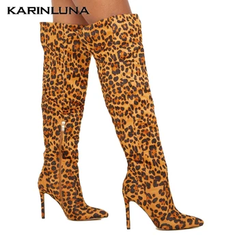 

Karinluna Large Size 43 Fashion 2020 Thin High Heels Sexy Party Woman Shoes Plus Bootleg Thigh High Boots