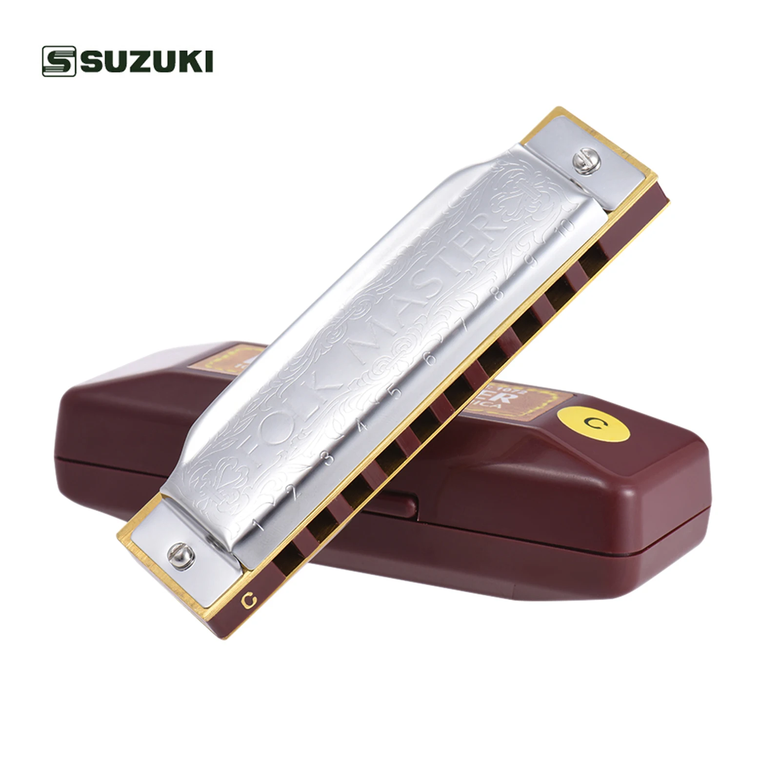 SUZUKI 1072 Folkmaster гармоника стандарт Diatonic Bluetooth Gaita 10 отверстий ключ A B C D E F G
