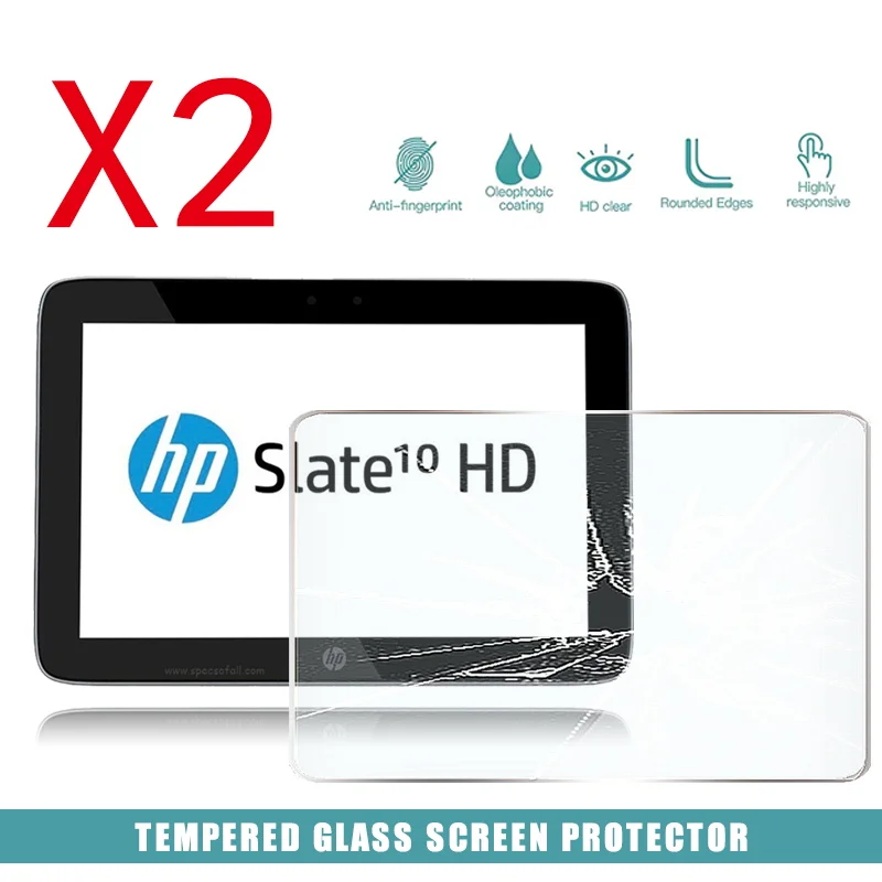 2 шт. Tablet закаленное Стекло Экран Защитная крышка для HP Сланец 10 hd-планшет
