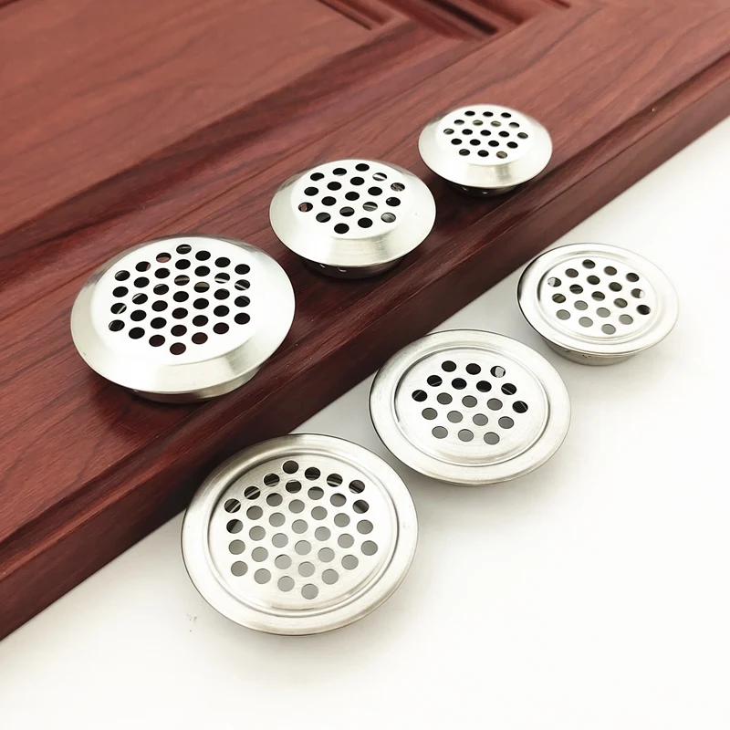 Wardrobe Cabinet Mesh Hole Round Air duct Stainless Air Vent Steel Louver Ventilation Cover Set
