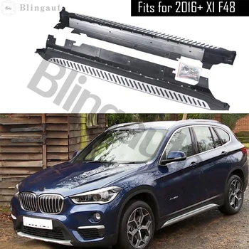 شراءيناسب B. MW X1 F48 2016-2020 2 قطعة اليسار اليمين الألومنيوم تشغيل مجلس الجانب خطوة Nerf بار دواسة سيارة حماية الدرج