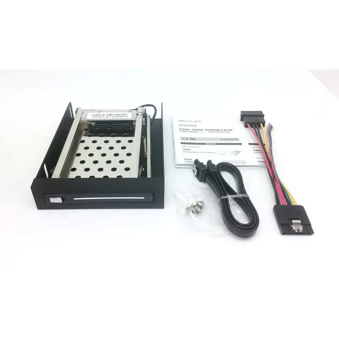 TOOLFREE MRA261 2.5 인치 SATA HDD SSD 드라이브 케이스, 핫 스왑 트레이 없는 내부 모바일 랙, 3.5 인치 플로피 디스크 베이용