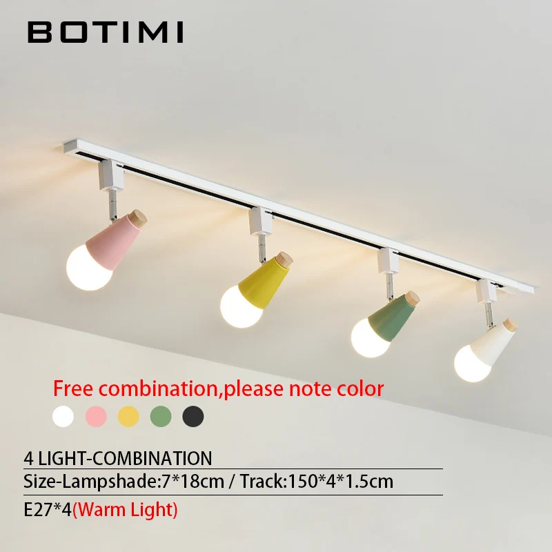 4 Light-Combination BOTIMI светодиодный потолочный светильник в длинном треке для гостиной поверхностного монтажа Потолочный Светильник Коридор Регулируемый осветительный прибор - Цвет корпуса: 4 Light-Combination