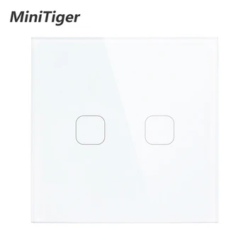 

Minitiger EU/UK WIFI Smart Touch Switch APP Wireless Remote Light Wall Switch Crystal Glass Panel Works With Alexa / Google Home