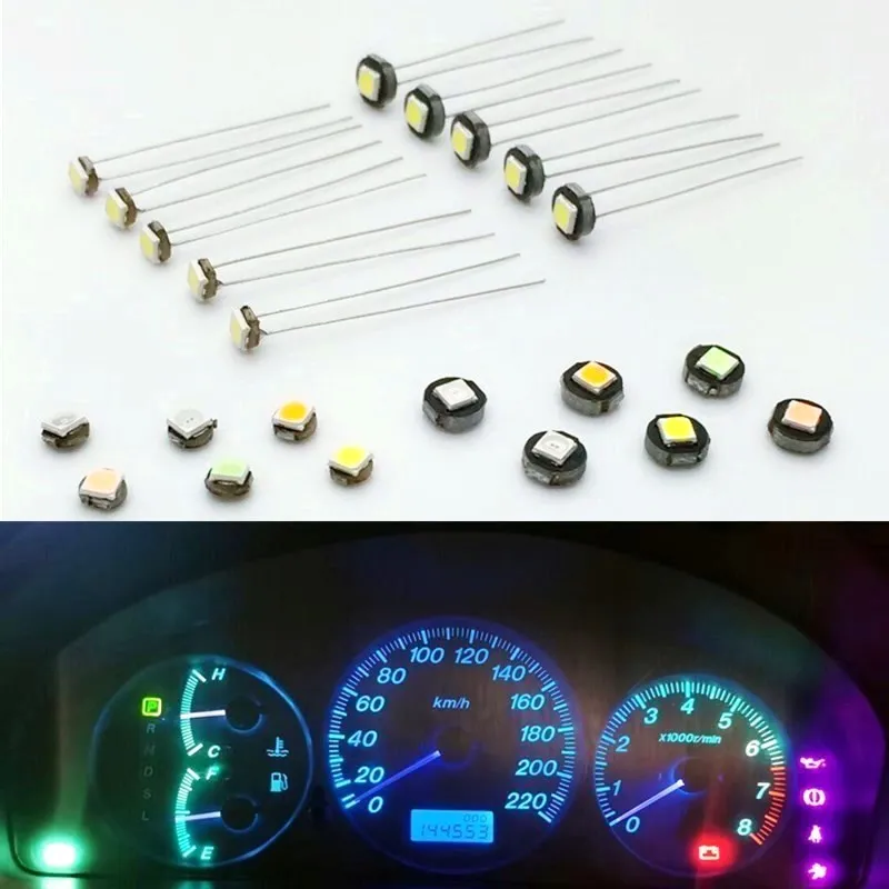 10PCS T1 T3 T4.2 T4.7 T5 Car Bulb LED Lights12V 1SMD Instrument cluster lamp indicator central control CD air conditioning | Автомобили и