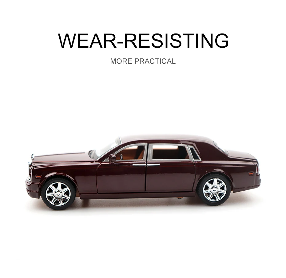 Модель 1/24 года. Модель Rolls-Royce из красного металла. Модель высокого масштаба. Модель для моделирования автомобиля. Игрушечный подарок из сплава