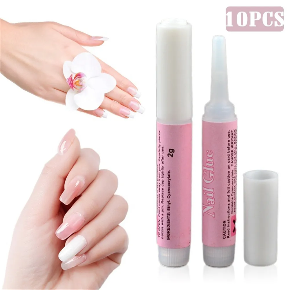 

10Pcs/Set Mini Beauty Nail Glue Professional Nail Glue False Art Decorate Tips Acrylic Glue Nail Accessories For Rhinestones