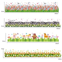 Наклейки на стену стикер Детский сад домашнее оформление входа цветы Плинтус стикер s XH7219