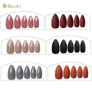 

24Pcs/Set French Stiletto Design Fake Nails Full Cover Nail Multiple Color Style Extension Manicure Art False Nails Beauty Tools