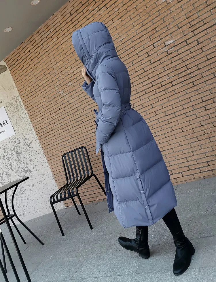 HAPEDY Зимняя мода новая куртка с капюшоном утолщенная большой размер синий черный белый женский пуховик