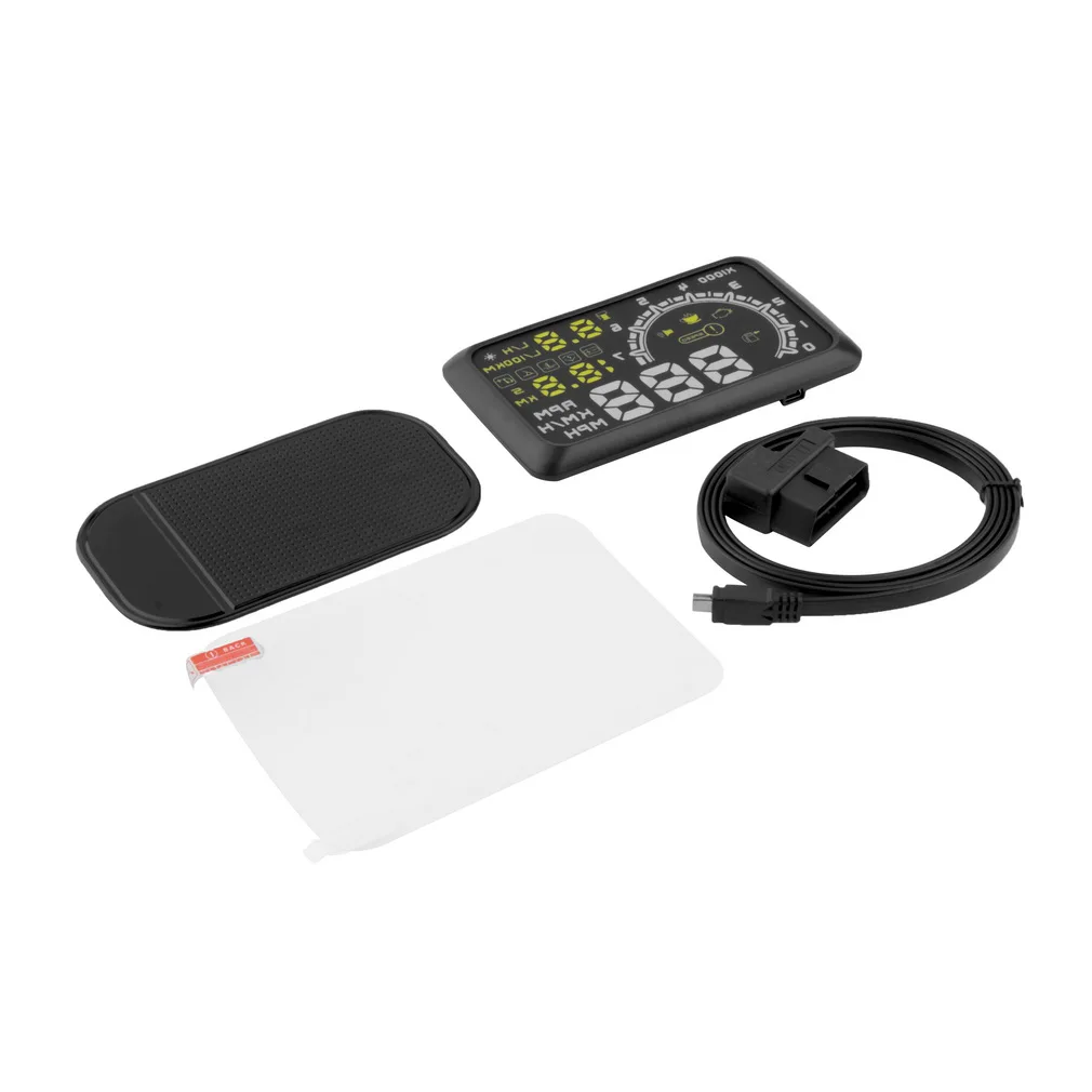 W2 светодиодный автомобильный HUD Дисплей для интерфейса OBD2 Plug/Play speed warning system