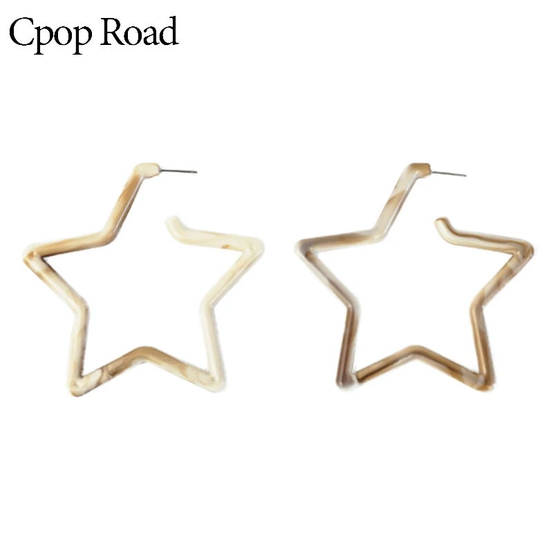 

Cpop Clear Resin Acrylic Earrings for Women New Heart Square Oval Leopard Statement Earrings Hoop Fashion Jewelry Boucle Gift