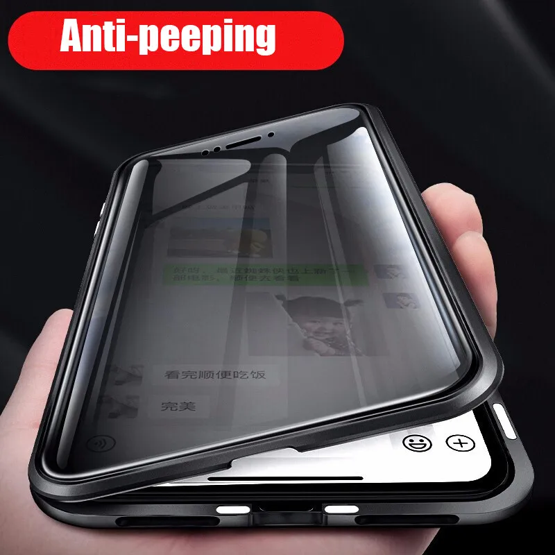 

magnetic Anti-peeping phone case For iPhone X XR XS Max double-sided glass For iPhone 7 8 6 6S Plus full cover protective case