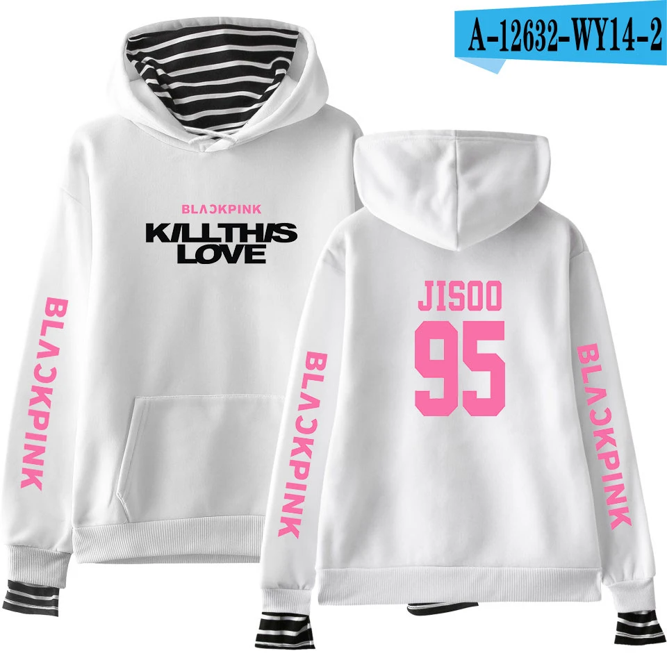 3 Harajuku Толстовка KPOP Blackpink женские толстовки с капюшоном; сезон осень теплый пуловер Толстовка для девочек-подростков женская уличная одежда в стиле хип-хоп - Цвет: 3