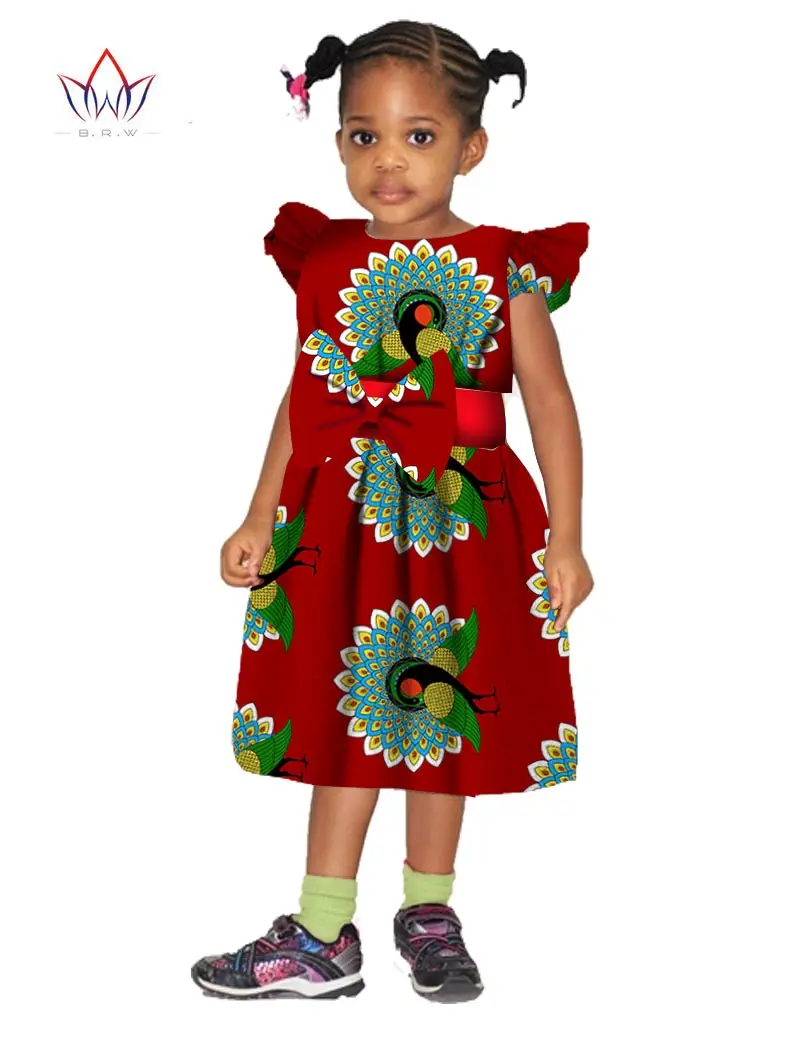 Африканский Костюмы Дашики осенняя одежда для девочек Детское платье для маленьких девочек дети Цветок Gilr Платья для женщин Нет brw WYT12 - Цвет: 7