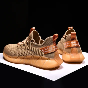 

Summer white sports shoes men's breathable deodorant flying woven mesh soft bottom lightweight gym men's shoes summer net shoes