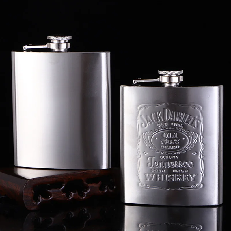 

7oz 8oz Portable Stainless Steel Hip Flask Flagon Whiskey Wine Pot Leather Cover Bottle + Funnel Travel Tour Drinkware Wine Cup