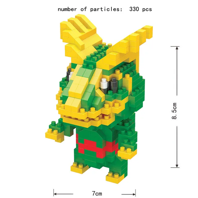 TAKARA TOMY 41 styles Pokemon Pikachu Building Blocks 3D DIY Educational Model Ornament Mewtwo Micro Small Assembled Block Brick 8076A