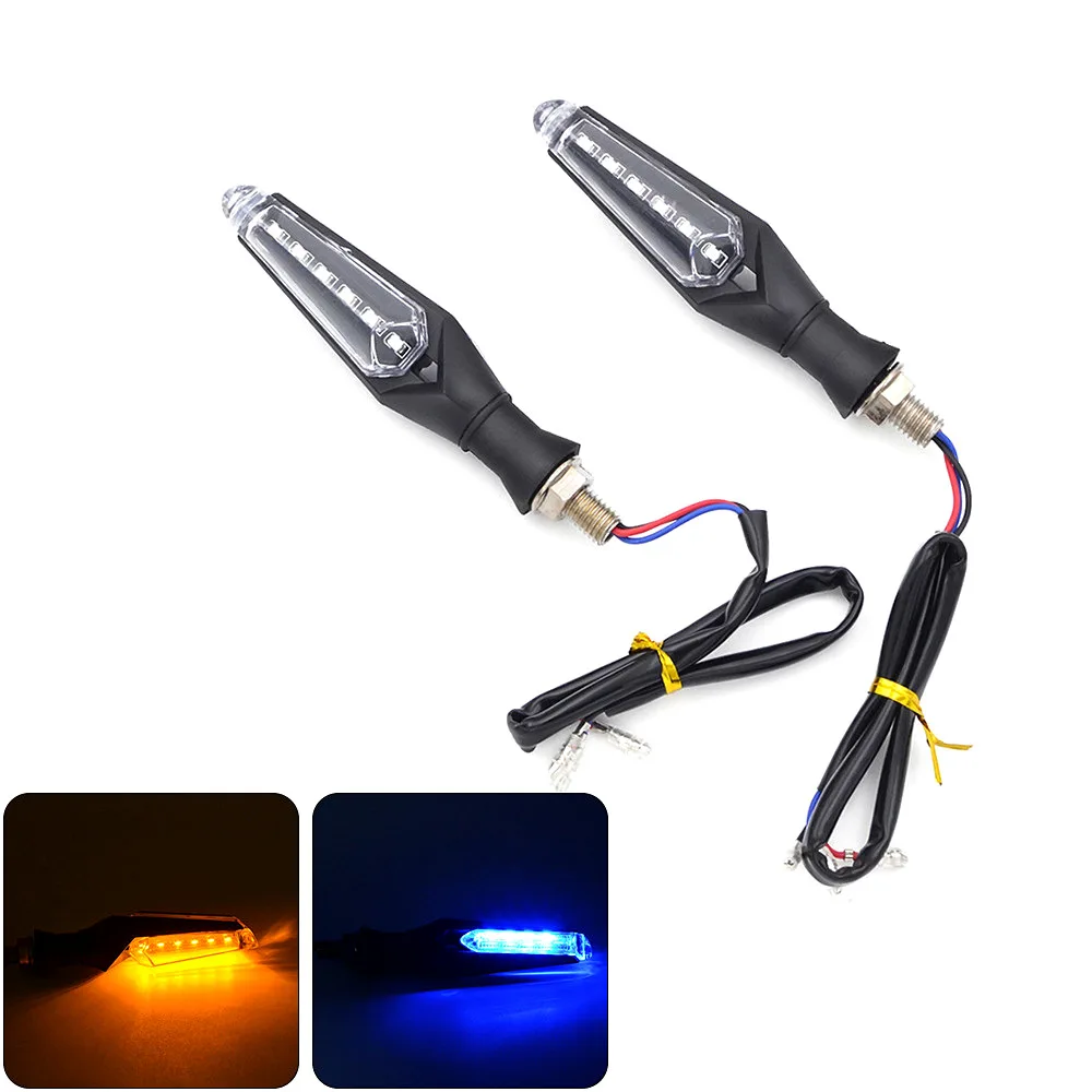 

1 Pair Universal Motorcycle Turn Signal Light LED Light Amber Blue Color LED Indicator Blinker Flash Bike Lamp for Harley Honda