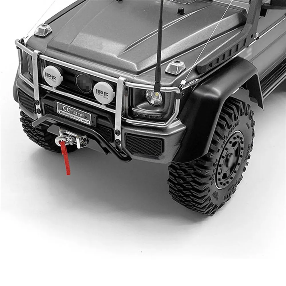 Металлический передний бампер со светодиодной подсветкой для 1/10 Traxxas TRX6 G63 TRX4 G500 RC