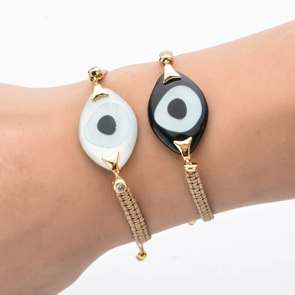 10 шт./лот модный браслет Evil Eye для женщин Boho браслеты ювелирные изделия Insta Мода Bijoux Ожерелье Черный ремень Femme JeweIry