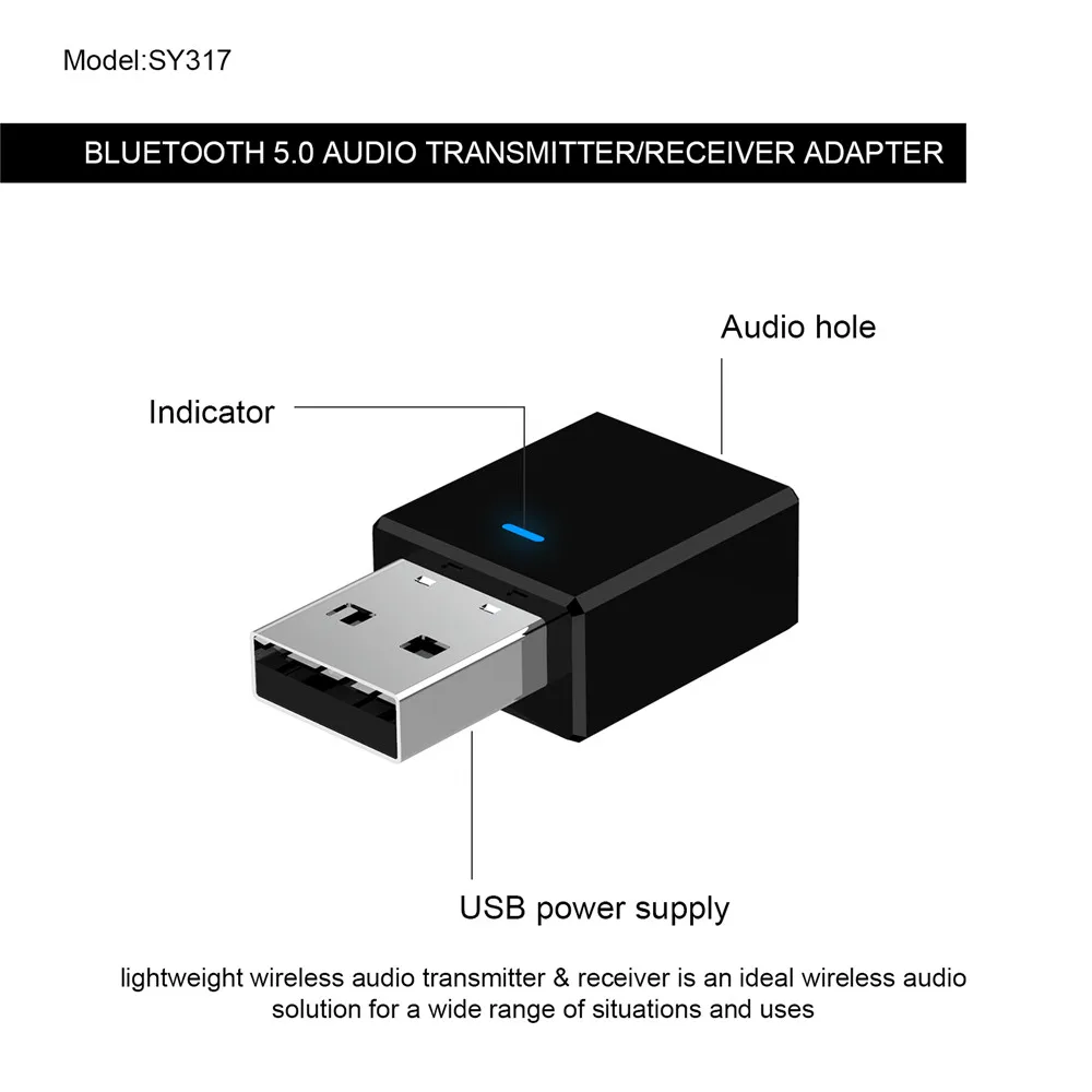 Стерео 3,5 разъем беспроводной Bluetooth 5,0 приемник передатчик адаптер для автомобиля Радио MP3 плеер динамик ТВ ПК наушники US