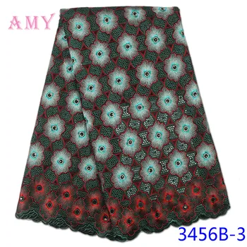 

African Swiss Cotton Fabric With Stone High Quality 2020 Nigerian Voile Lace In Switzerlan AMY3456B