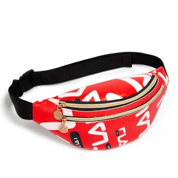 

New Double Zipper Printed Running Bag Fashion Casual Shoulder Bag Foreign Trade Outdoor Sports Running Bag Fanny Pack
