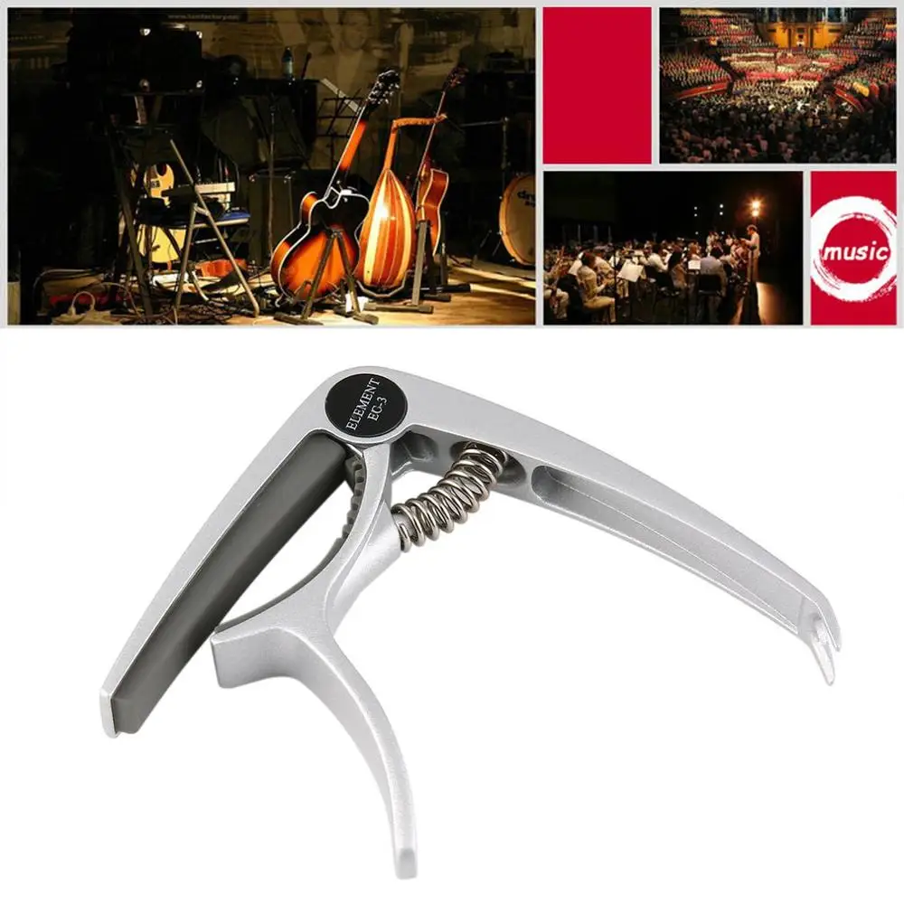 EC-2 silver Гитара Capo легкая Гитара Capo Народная акустическая электрическая гитарный каподастр для гитары аксессуары для гитары ra бытовая техника par - Цвет: EC-2 silver