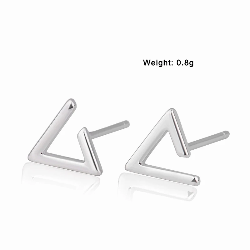 XIYANIKE 925 стерлингового серебра корейский стиль треугольник гипоаллергенно серьги гвоздики для женщин маленькие простые геометрические серьги ювелирные изделия