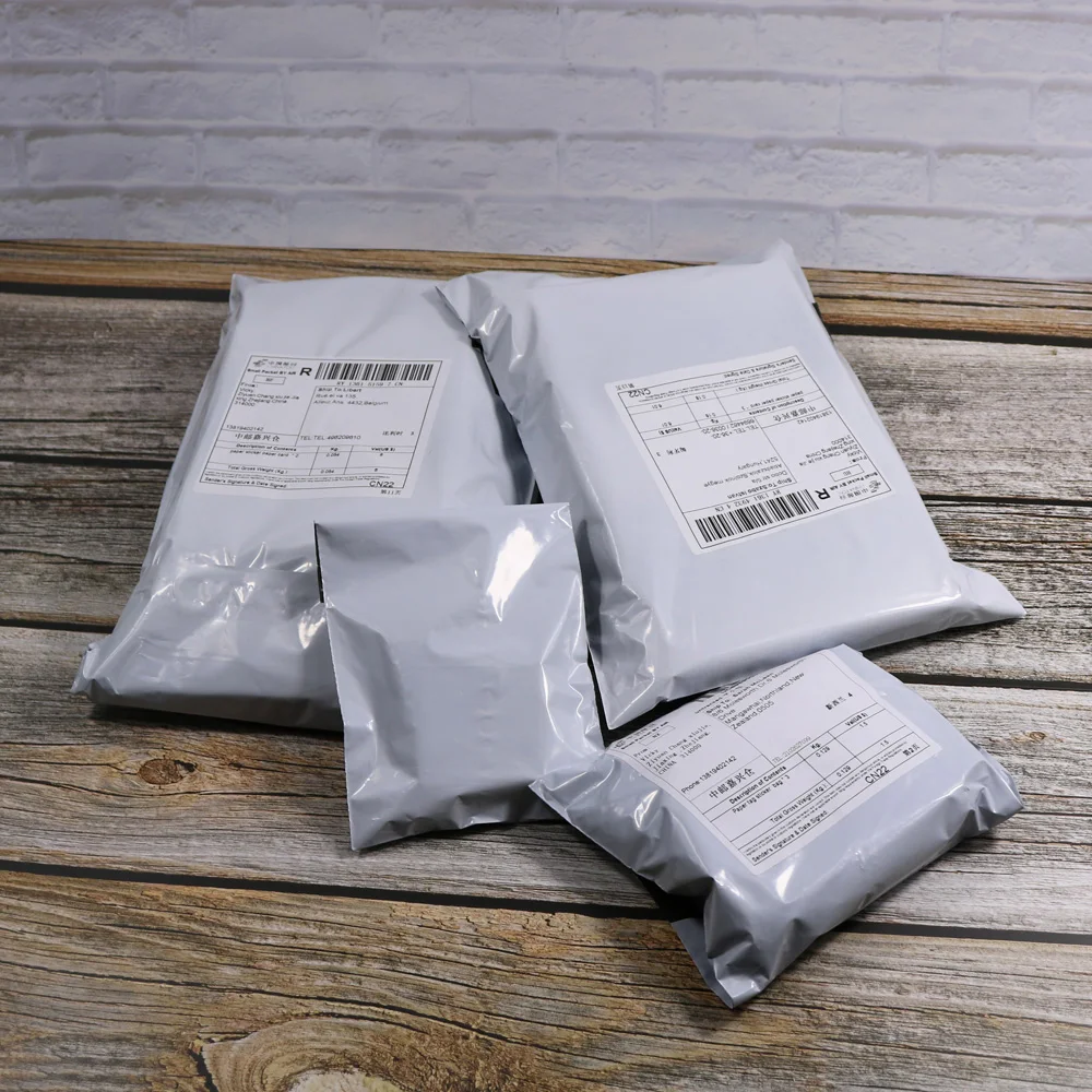 5 шт./лот, пластиковый конверт, самоклеющиеся сумки для курьерской доставки, белый, черный, серый цвет, пластиковый полиэтиленовый конверт, почтовые сумки для доставки