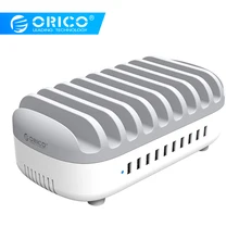 ORICO 10 портов USB Зарядное устройство Док-станция с держателем 120 Вт 5V2. 4A* 10 usb зарядка для смартфонов, планшетов, ПК применение для дома