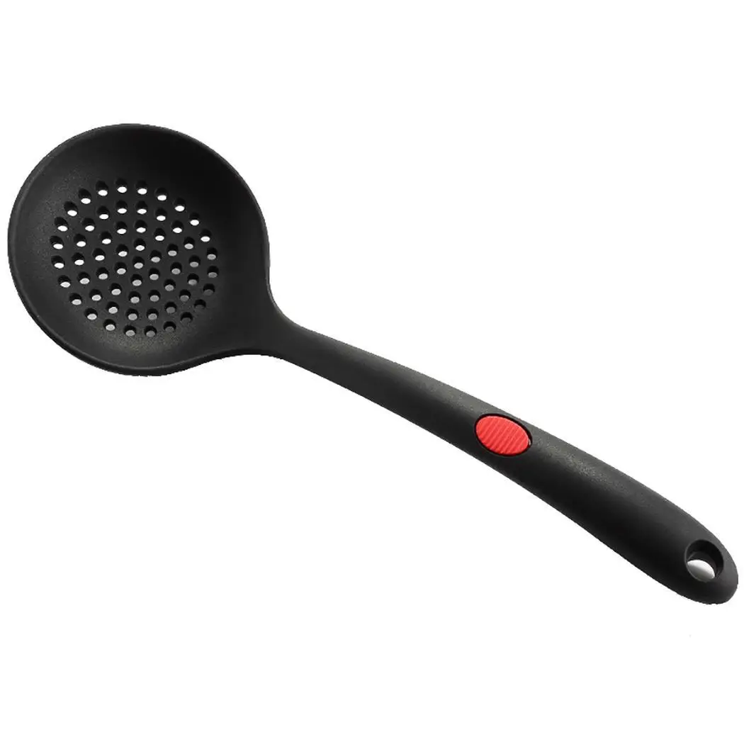 black colander Прочная силиконовая Нескользящая ручка с висячим черным/красным/серым отверстием кухонная утварь - Цвет: black colander