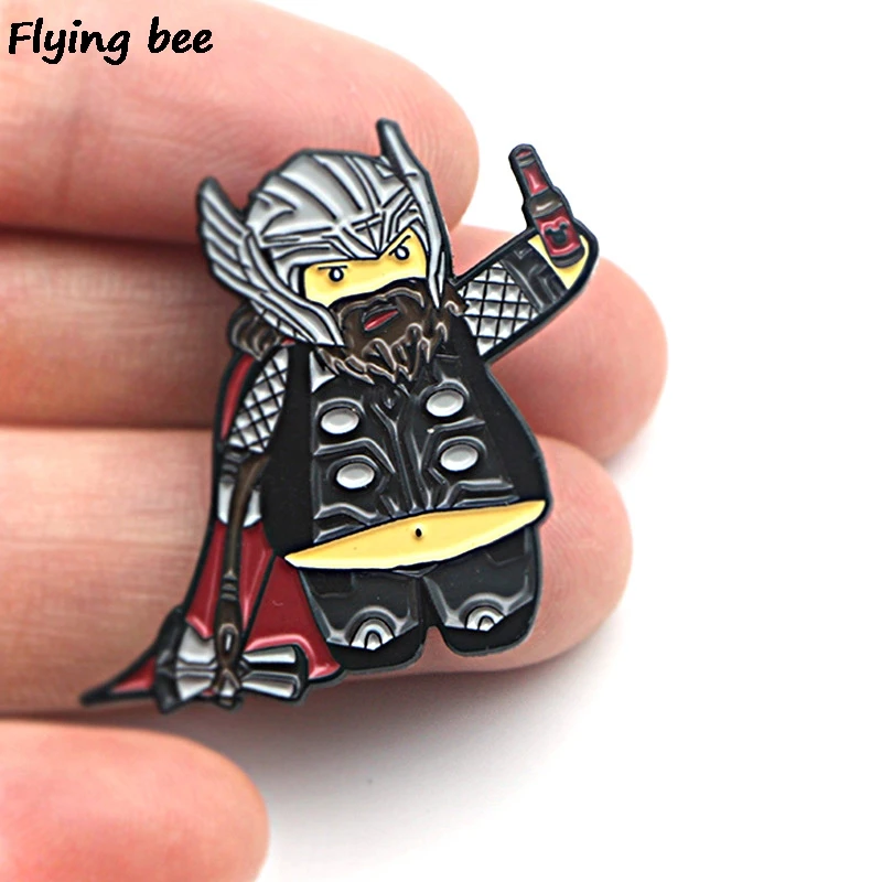 Flyingbee Мультфильм Тор булавки смешная брошь и прищепки эмалированные значки значок на лацкан значок для рюкзака шляпные булавки для друзей X0451