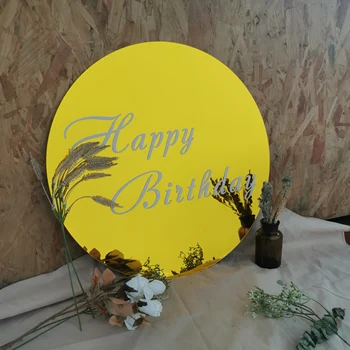 

HDJSIGNCustom Names Wall Sticker birthday Welcome Sign Romantic Style Mariage happy birthday Acrylic Decora Signboard Sign Plata