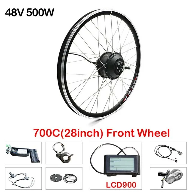 700C front s900lcd 48V 500W электрический велосипед Планетарная втулка колеса 2" 26" 700C для MTB велосипеда для дорожного велосипеда, на переднее колесо привода двигателя E-bike конверсионный комплект - Цвет: 700C front s900lcd