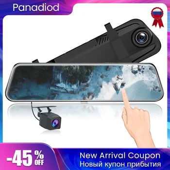 

Car DVR 10 Inch Dash Cam Touch Screen 1080P Stream Media Dual Lens Video Recorder Rearview Camera FHD Backup Mirror Recorder