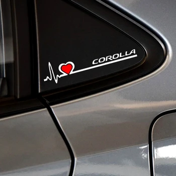

Corolla 2PCS HeartBeat Electrocardiogram Lip Print Car Stickers Creative Windshield Auto Tuning Styling Vinyls D30
