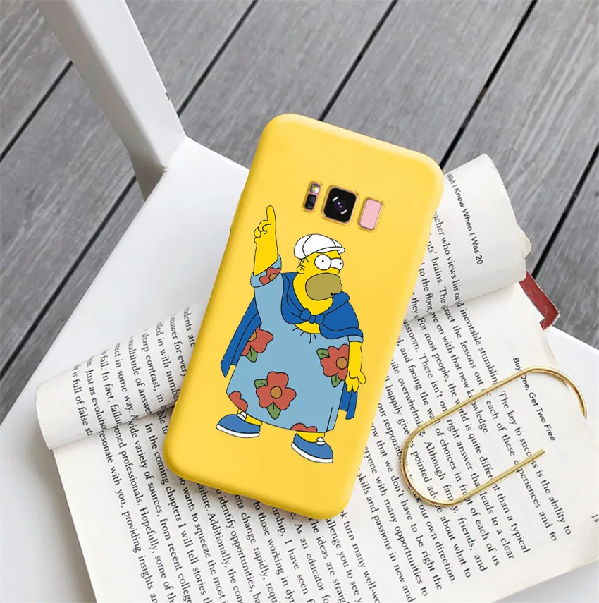 Забавный чехол для телефона Homer J. Simpson, Черный силиконовый чехол для Samsung Galaxy S8 s9 plus s10 plus note 9, Мягкая матовая задняя крышка с рисунком, сумка